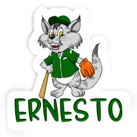 Ernesto Sticker Baseball Cat Image