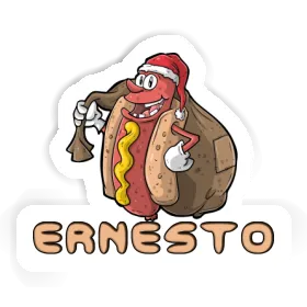 Sticker Ernesto Christmas Hot Dog Image