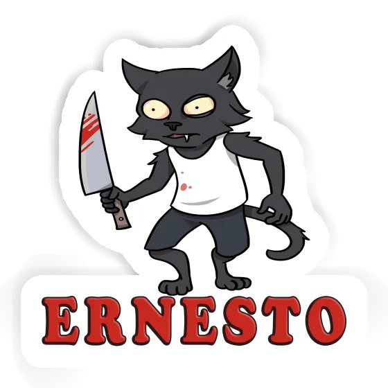 Sticker Psycho-Katze Ernesto Laptop Image