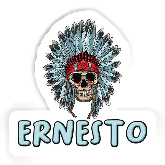 Autocollant Ernesto Tête de mort indien Autocollant Ernesto Tête de mort indien Image