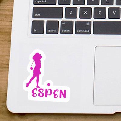 Aufkleber Espen Golferin Notebook Image
