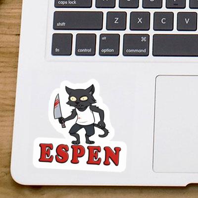 Sticker Espen Psycho-Katze Notebook Image
