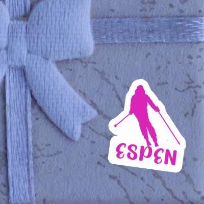 Skifahrerin Aufkleber Espen Skifahrerin Aufkleber Espen Image