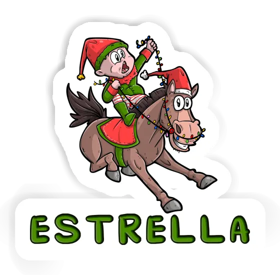 Estrella Autocollant Cheval de Noël Image