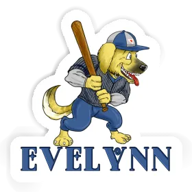 Baseball-Hund Aufkleber Evelynn Image