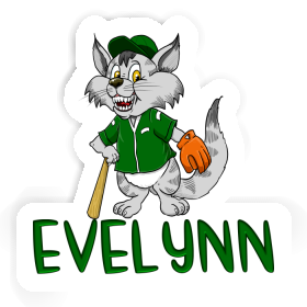 Sticker Evelynn Baseball Cat Image