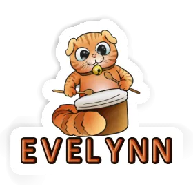 Evelynn Sticker Drummer Cat Image