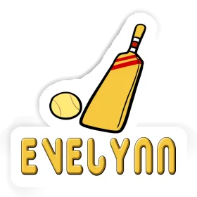 Sticker Evelynn Cricket Bat Image