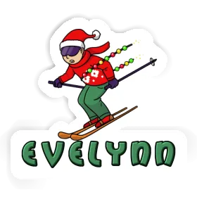 Christmas Skier Sticker Evelynn Image