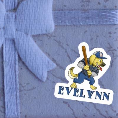 Sticker Evelynn Baseball Dog Notebook Image