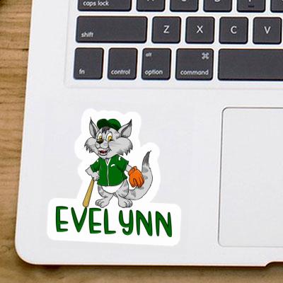 Sticker Evelynn Baseball Cat Laptop Image