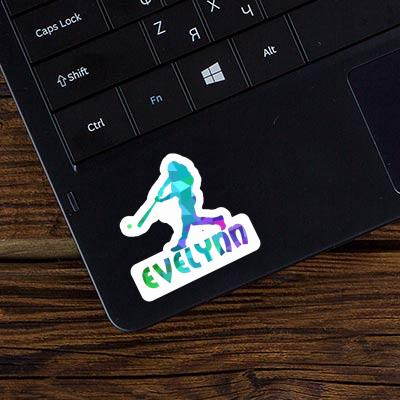 Baseball Player Sticker Evelynn Laptop Image