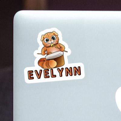 Sticker Trommler-Katze Evelynn Laptop Image