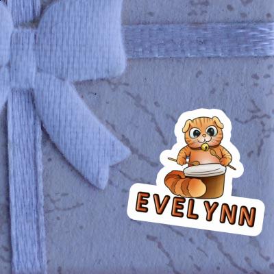 Evelynn Sticker Drummer Cat Laptop Image