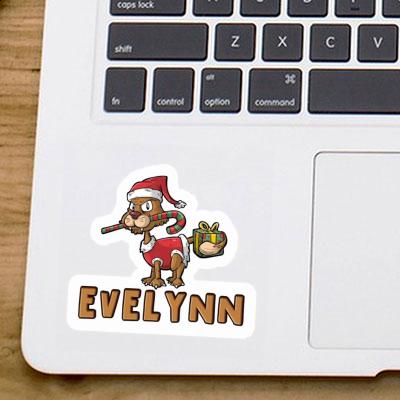 Evelynn Autocollant Chat de Noël Notebook Image