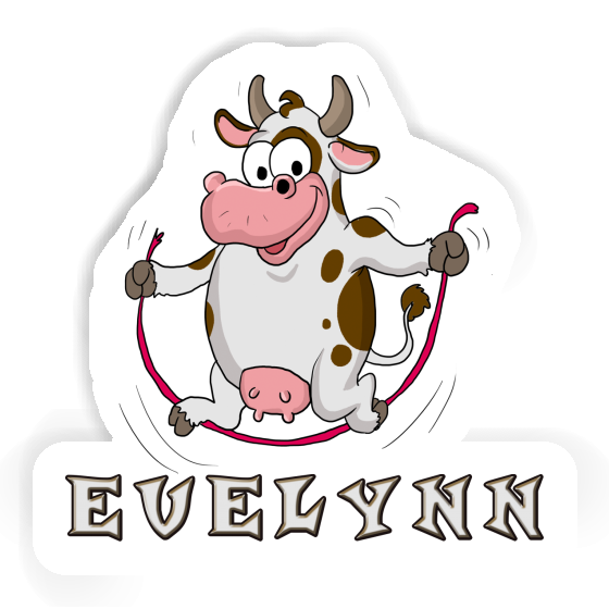 Skipping Ropes Cow Sticker Evelynn Laptop Image