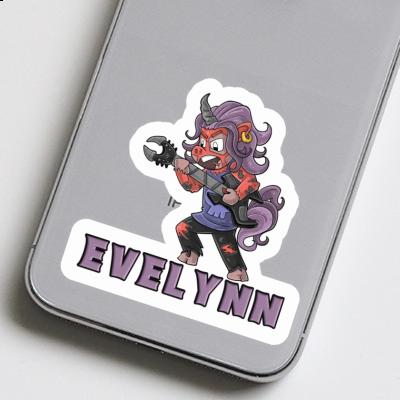 Sticker Rockendes Einhorn Evelynn Laptop Image