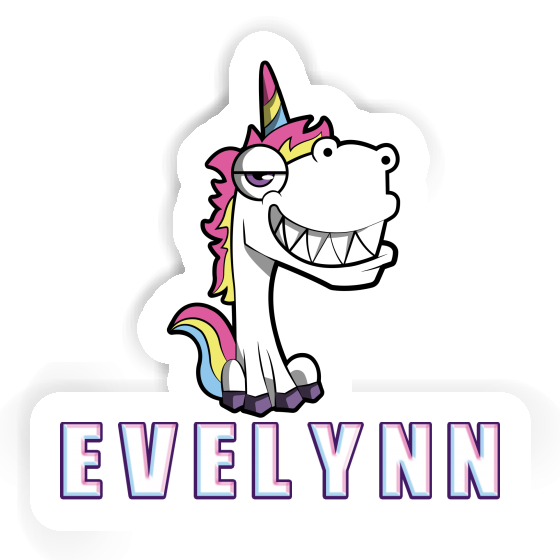 Grinse-Einhorn Sticker Evelynn Notebook Image