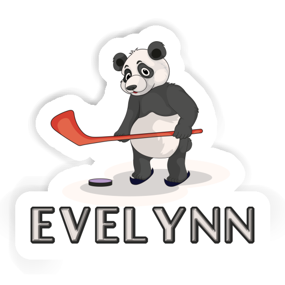 Ice Hockey Panda Sticker Evelynn Laptop Image