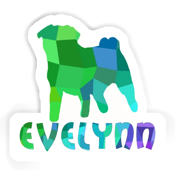 Evelynn Sticker Pug Laptop Image