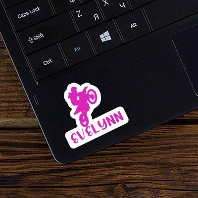 Motocross Rider Sticker Evelynn Notebook Image