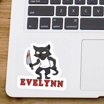 Chat psychopathe Autocollant Evelynn Laptop Image