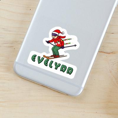 Christmas Skier Sticker Evelynn Image