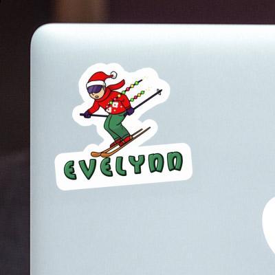 Christmas Skier Sticker Evelynn Gift package Image