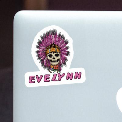 Sticker Womens Skull Evelynn Laptop Image