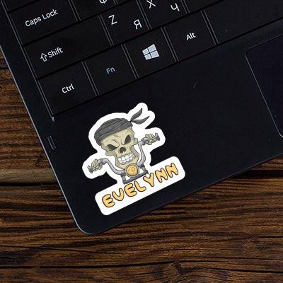 Motorbike Rider Sticker Evelynn Laptop Image