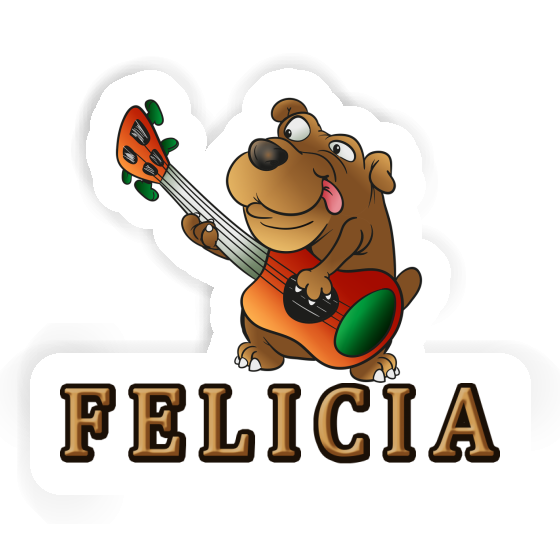 Autocollant Chien guitariste Felicia Autocollant Chien guitariste Felicia Image