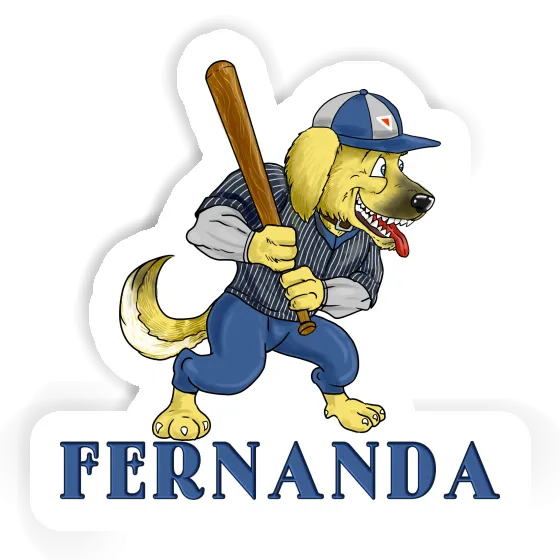 Autocollant Fernanda Baseball-Chien Laptop Image