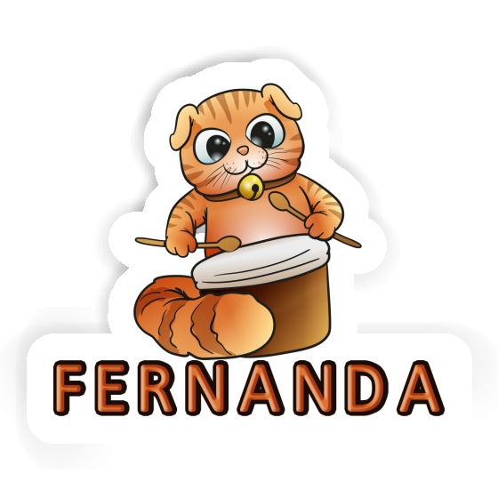 Sticker Drummer Cat Fernanda Image