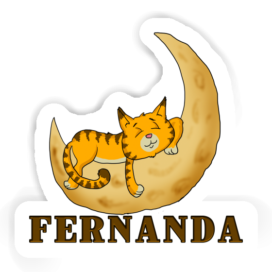 Sticker Sleeping Cat Fernanda Laptop Image