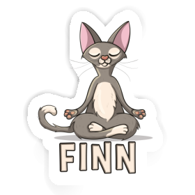 Sticker Finn Yoga Cat Image