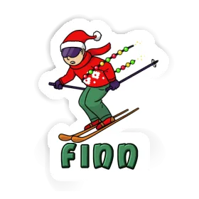 Weihnachtsskifahrer Sticker Finn Image
