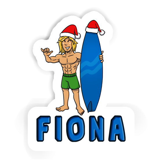 Fiona Sticker Christmas Surfer Laptop Image