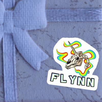 Crâne de licorne Autocollant Flynn Notebook Image