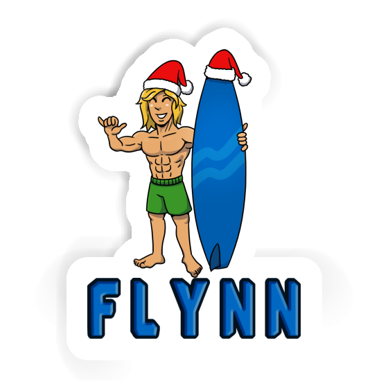 Flynn Autocollant Surfeur de Noël Notebook Image
