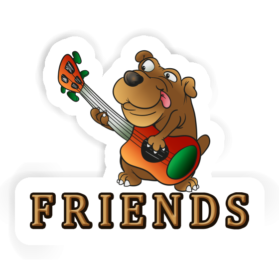 Sticker Friends Guitar Dog Notebook Sticker Friends Guitar Dog Gift package Image
