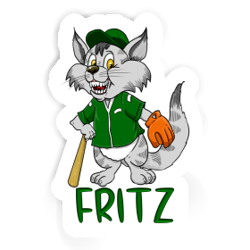 Chat de baseball Autocollant Fritz Image