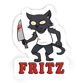 Autocollant Chat psychopathe Fritz Image