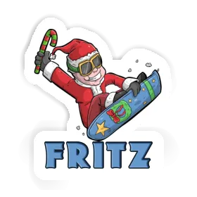 Fritz Sticker Christmas Snowboarder Image