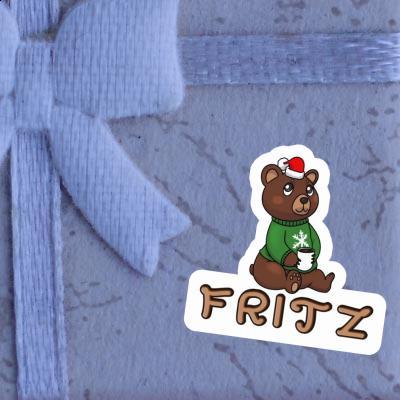 Christmas Bear Sticker Fritz Laptop Image