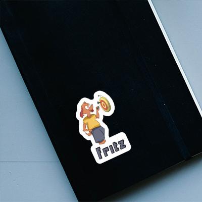 Darts Player Sticker Fritz Laptop Image