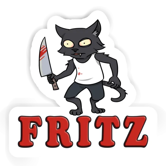 Autocollant Chat psychopathe Fritz Gift package Image