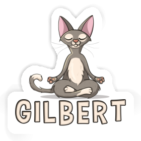 Gilbert Autocollant Chat de yoga Image