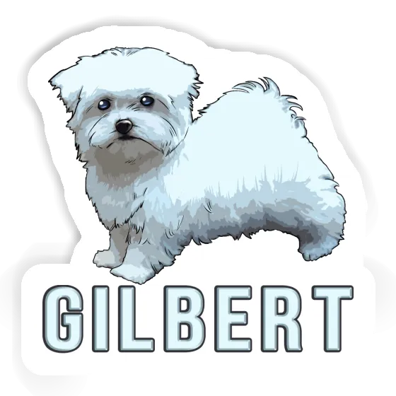 Sticker Gilbert Maltese Dog Notebook Image
