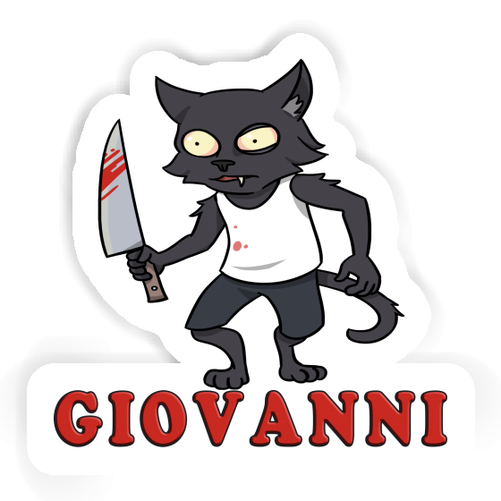 Giovanni Sticker Psycho Cat Notebook Giovanni Sticker Psycho Cat Gift package Image