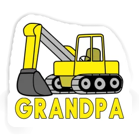 Sticker Grandpa Excavator Image